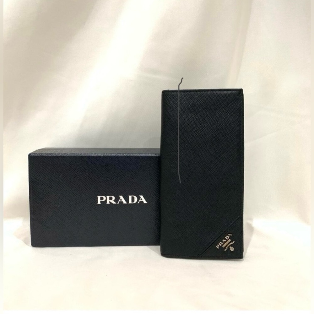 Prada Portafoglio Lampo Black Wallet with Box EUC